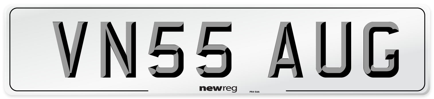 VN55 AUG Number Plate from New Reg
